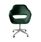 Poltrona Decorativa Zara Cadeira Giratória com Rodinhas Salão, Escritório, Home Office