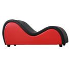 Poltrona Divã Tântrica Massagem Recamier Long Chaise Namoradeira Preta e Vermelho