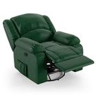 Poltrona do Papai Reclinável Pietra Glider Giratória Massagem FH9 PU Verde Musgo - Mpozenato