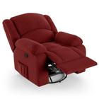 Poltrona do Papai Reclinável Pietra Glider Giratória USB FH9 Veludo Vermelho - Mpozenato