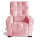 Poltrona Dubai Cadeira Retro Reclinável Fibra de Silicone Recepção Decorativa Decoração Veludo Rosa