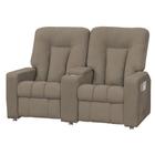 Poltrona Dupla Reclinável para Cinema Jetta MX8 Suede Amassado Marrom B-388 - Matrix