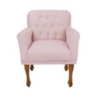 Poltrona Estofada Decorativa Para Consultório Anitta Corano Rosa Bebe DL Decor - Doce Lar Decorações