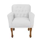 Poltrona Estofada Decorativa Para Consultório Anitta Suede Branco LM DECOR