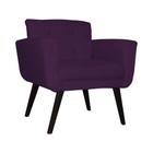 Poltrona Estofada Para Sala de Estar Geovana Suede Roxo - LM DECOR