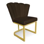 Poltrona Flor Corano Base Metálica Industrial Dourado - Pallazio