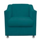Poltrona Gabi para Sala e Quarto Suede Azul Turquesa - LH Decor