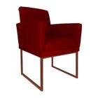 Poltrona Klara Suede Vermelho Base De Ferro Cobre - Belliv Decor