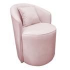 Poltrona Laura Com Almofada Suede Rosa Bebe - Dominic Decor