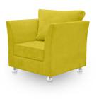 Poltrona Lisboa Para Sala, Escritório, Salão ,Quarto Suede Amarelo-RV DECORA