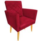 Poltrona Maitê Suede Vermelho para sala e recepção - 2M Decor