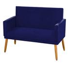 Poltrona Namoradeira Nina 2 Lugares Tecido Sintético Azul Marinho - Nina Home Decor