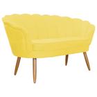 Poltrona Namoradeira PÉTALA Suede Amarelo - DS ESTOFADOS - MALTA DECOR