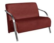 Poltrona Namoradeira Vênus Suede Braço Aluminio Bordo