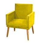 Poltrona Nina Decorativa Sala De Estar Luxo Suede Amarelo