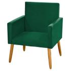 Poltrona Nina Decorativa Sala Estar Luxo Suede Verde Militar - Maitê Moda Casa