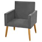 Poltrona Nina para Sala de Estar Suede Cinza Grafite - 2M Decor