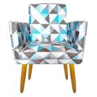 Poltrona Nina para Sala de Jantar Rodapé Triangulo Azul - 2M Decor