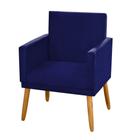 Poltrona Nina Suede Azul Marinho com Rodapé Sala Quarto Recepção Escritório - JBF Poltronas