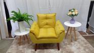 Poltrona opala suede amarelo - pandora decor - CASA DA POLTRONA