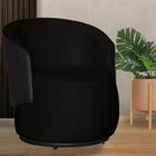 Poltrona Orgânica Veludo Preto Com Composê Preto - Vallisa Decor