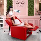 Poltrona Para Extensão De Cílios Velveteen Vermelho Chade Shop JM