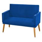 Poltrona para Recepção Clínica 2 Lugares Nina Namoradeira Suede Azul Royal - JBF Poltronas