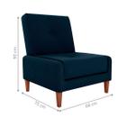 Poltrona para Sala de Espera Luxo Suede Azul - CasaH