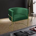 Poltrona para Sala Decorativa Luna Base Ferro Dourado Veludo Verde Visan Estofados