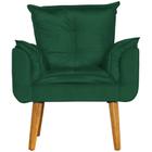 Poltrona Para Sala Decorativa Opala Suede Verde Escuro