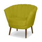 Poltrona Pétala Flor Decorativa Suede Amarelo - Sonho das Poltronas