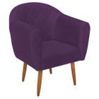 Poltrona Recepção Decorativa Liz Pés Palito Suede Roxo - INCASA DECOR - Doce Lar Decorações