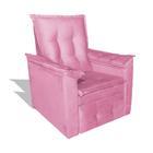 Poltrona Reclinável Papai Idoso Cilios Ibiza Suede Rosa Barbie - INCASA DECOR