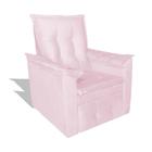 Poltrona Reclinável Papai Idoso Cilios Ibiza Suede Rosa Bebe - INCASA DECOR