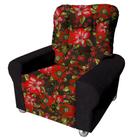 Poltrona reclinavel sala de estar astra cor preto floral 57- aguias decor