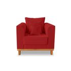 Poltrona Retro Viena Suede Vermelho - Madeira Prima Deccor