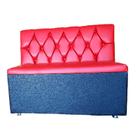 Poltrona sofá booth 1,10cm assento e encosto vermelho capitone a mão base preto sku232