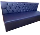 Poltrona sofá booth 2,80cm acento e encosto azul base preto capitone á mão sku176
