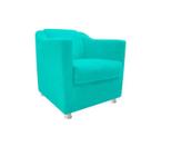 PoltronaBeatriz confort azul tiffany suede para sala de estar,salão escritoria Dalaqua-Decor