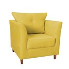 Poltronas Decorativa Isis Pés de Madeira Suede Amarelo - DS Estofados