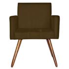 Poltronas Decorativas Pés Palito Nina Matelasse Suede Marrom - DS Estofados - Estopar