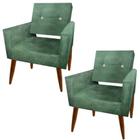 Poltronas Vanessa Charme Kit Com Duas Verde - BEATRIZ DECOR