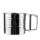 Polvilhador camada única do tipo caneca Inox com medidor - Cromus