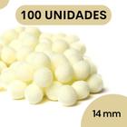 Pompom Bege Natural - 14Mm Pacote Com 100 Unidades - Nybc