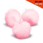 Pompom - Pelúcia 50 Mm - 50 Unidades - Rosa Claro - Nº: 132- Nybc