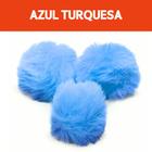 Pompom - Pelúcia 70 Mm - 30 Unidades - Azul Turquesa - Nº: 199 - Nybc