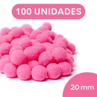 Pompom Rosa Chiclete - 20Mm Pacote Com 100 Unidades - Nybc