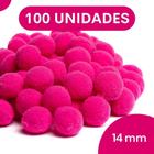Pompom Rosa Escuro - 14Mm Pacote Com 100 Unidades - Nybc