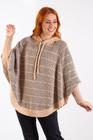 Poncho feminino de malha com capuz 60014