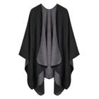 Poncho feminino xadrez de viagem com frente aberta da Shawl Wraps PAMEILA